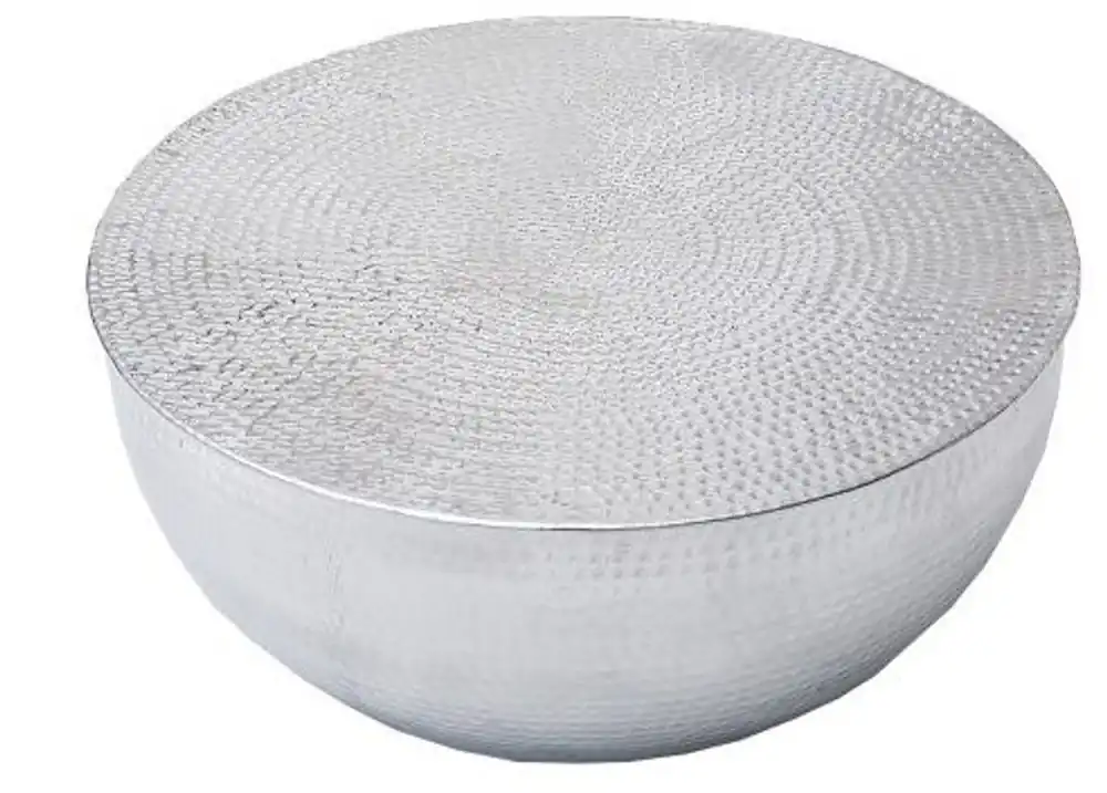 Casa Padrino luxury coffee table silver 68 cm aluminum - living room saloon table - unique Markenprodukt
