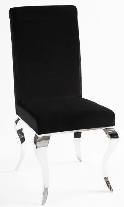 Bestpreis Casa Padrino Luxury Dining Chair Blue / Silver - Designer Chair - Modern Baroque