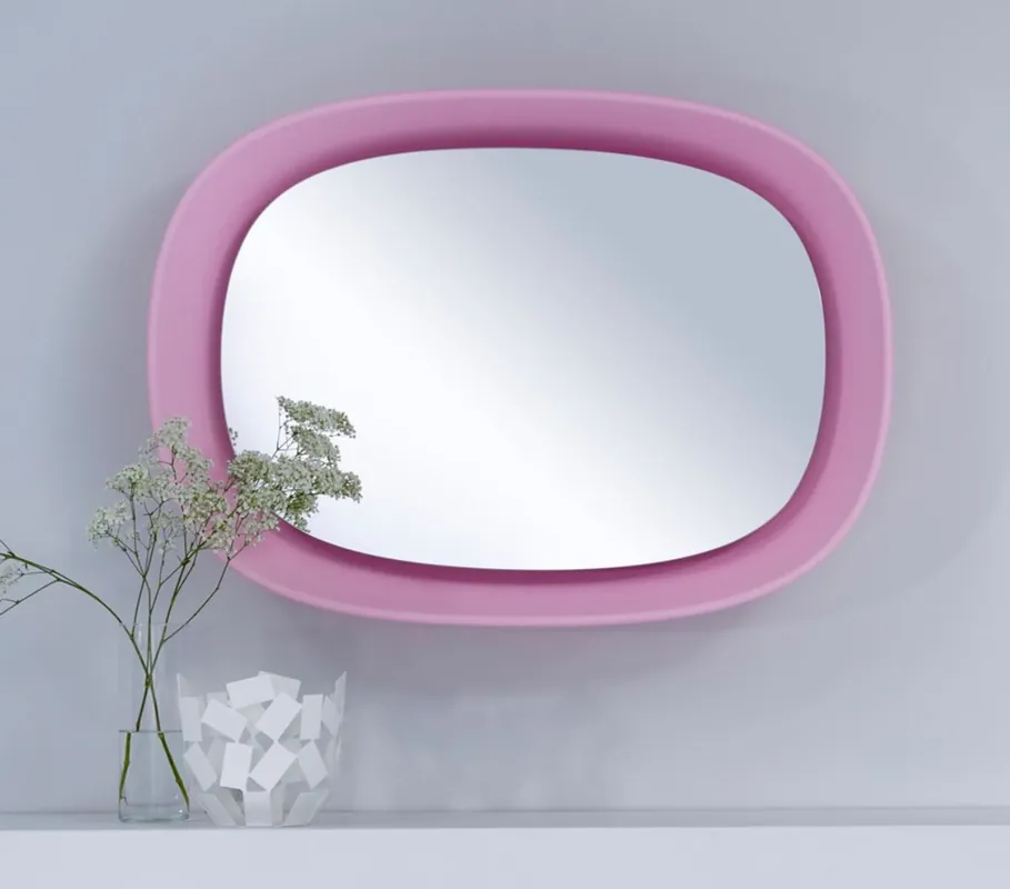 Casa Padrino luxury designer mirror pink 70 x H. 97 cm - Designer Wall Mirror with Light Neue Ware
