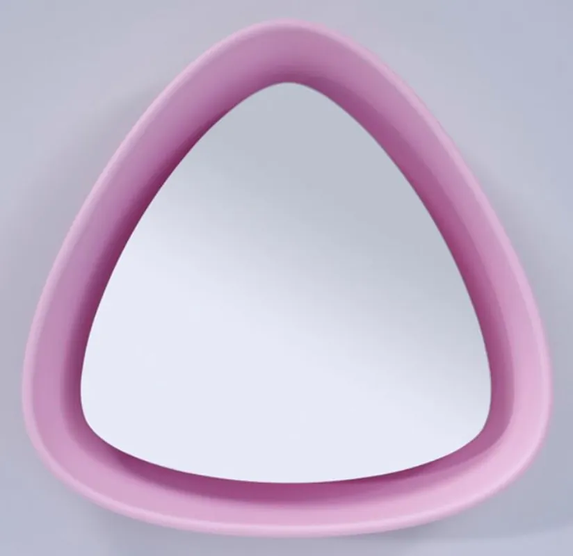 Casa Padrino luxury designer mirror pink 64 x H. 63 cm - Designer Wall Mirror with Light Neue Ware