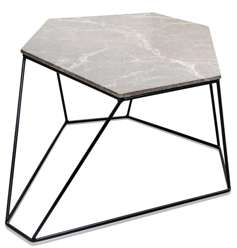 Casa Padrino designer coffee table gray / black 75 x 58 x H. 35 cm - Luxury Living Room Table with Marble Top Abverkauf