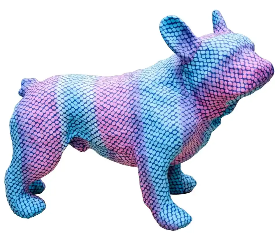 Sonderaktion Casa Padrino decorative bulldog blue / purple 48 x 22 x H. 35 cm - Luxury Living Room Accessories