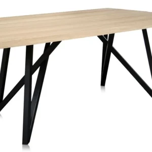 Billig Casa Padrino luxury dining table with natural table top and black legs - Dining Room Furniture