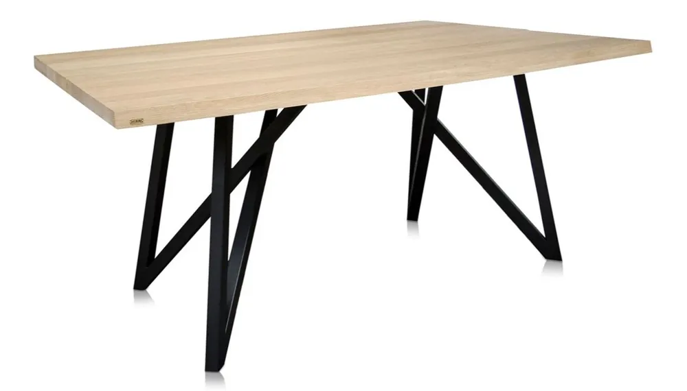 Billig Casa Padrino luxury dining table with natural table top and black legs - Dining Room Furniture