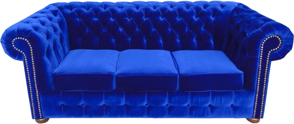Solange Der Vorrat Reicht Casa Padrino Chesterfield 3 seater sofa in Royal Blue 200 x 90 x H. 78 cm - luxury quality