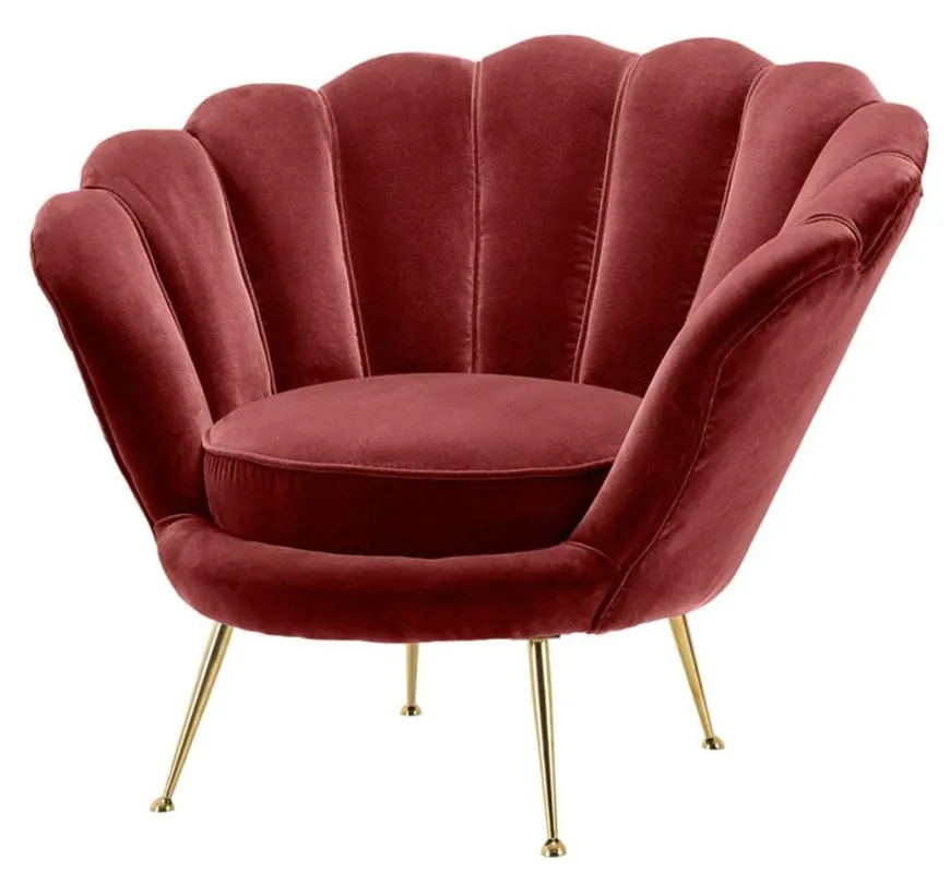 Casa Padrino luxury armchair wine red / brass 96.5 x 79 x H. 78 cm - Designer Hotel Furniture Abverkauf