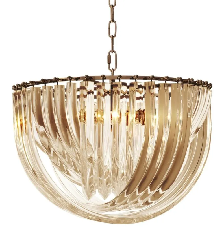 Kracherpreis Casa Padrino luxury chandelier champagne / antique brass Ø 50 x H. 33 cm - Luxury Collection