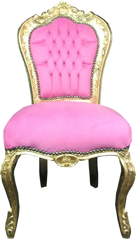 Top-Seller Casa Padrino Baroque Dining Chair Pink / Gold Mod3 - Limited Edition
