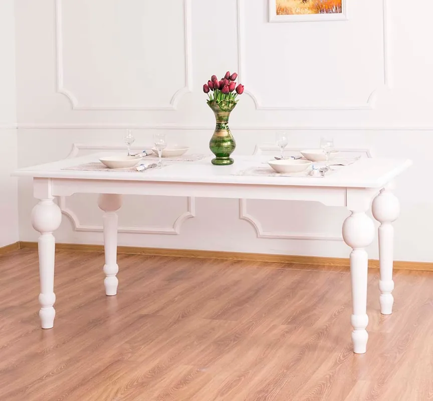 Markenware Casa Padrino country style dining table white 180 x 90 x H. 78 cm - Country Style Dining Room Furniture