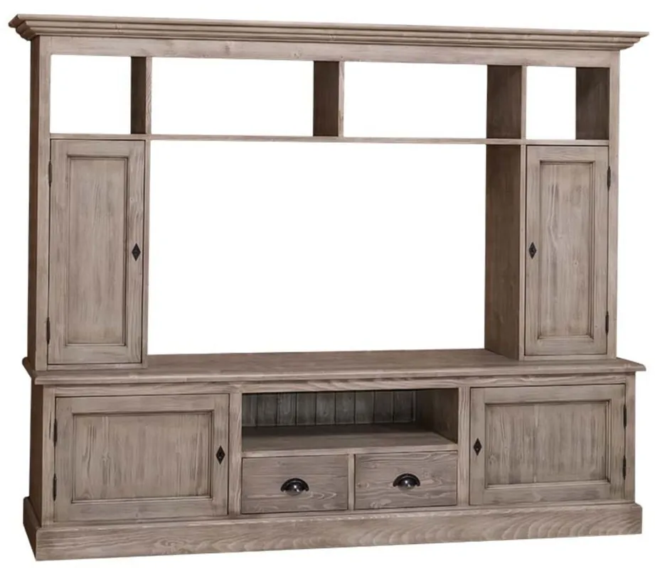 Günstig Casa Padrino Country Style Living Room TV Cabinet Natural Color 207 x 46 x H. 166 cm - Country Style Living Room Furniture