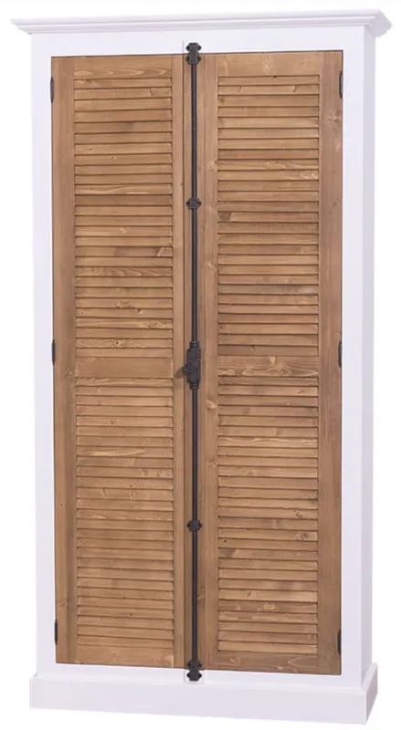 Solange Der Vorrat Reicht Casa Padrino country style wardrobe white / brown 109 x 39 x H. 210 cm - Country Style Bedroom Furniture