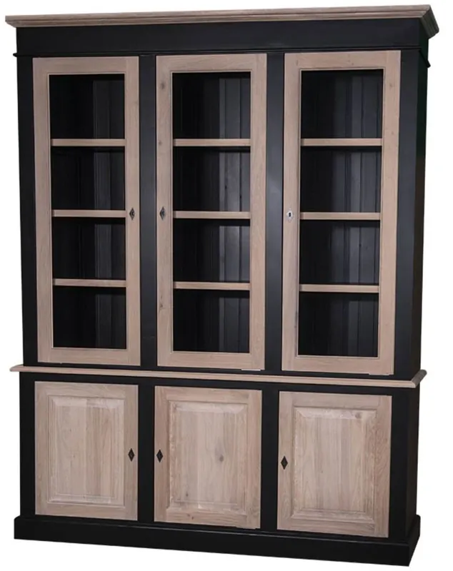 Top-Angebot Casa Padrino country style living room cabinet black / natural 182 x 48 x H. 228 cm - Living Room Furniture in Country Style