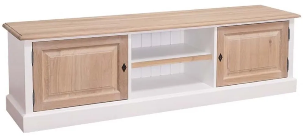 Echt Casa Padrino Country Style TV Cabinet White / Natural Colors 180 x 46 x H. 56 cm - TV Country Style Sideboard