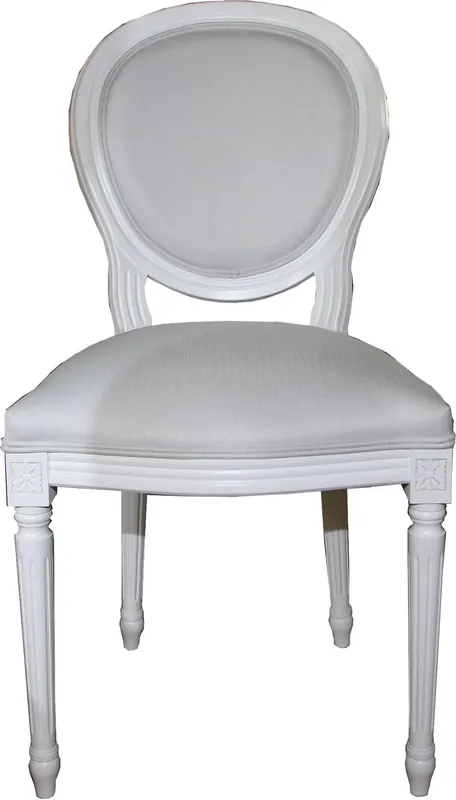 Casa Padrino Luxury Baroque Dining Chair White / White - Luxury Quality Markenprodukt
