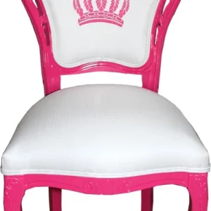 Finale Aktion Pompöös by Casa Padrino Luxury Baroque Dining Chair White / Pink - Pompööser Baroque Chair designed by Harald Glööckler