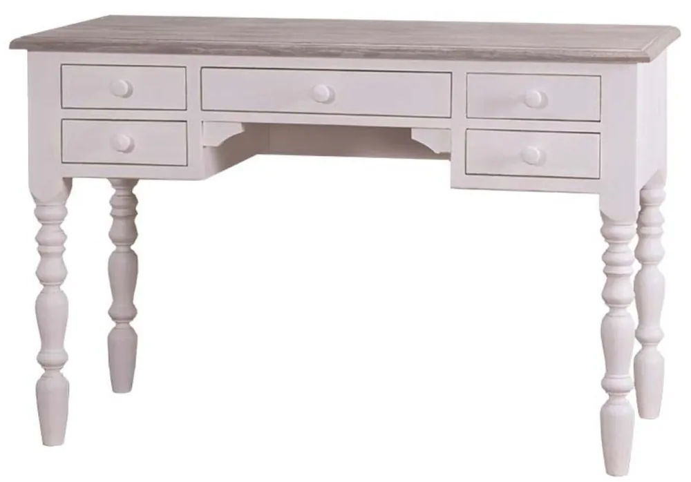 Casa Padrino country house style desk white / gray 130 x 65 x H. 85 cm - Country House Style Hotel Furniture Zertifiziert