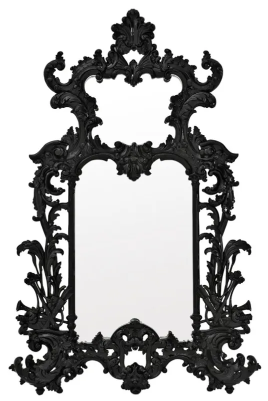 Casa Padrino luxury baroque style living room wall mirror black 124 x H. 190 cm - Limited Edition Sale