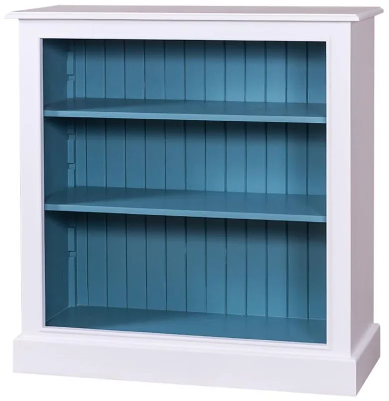 Casa Padrino country style bookcase white / blue 102 x 35 x H. 102 cm - Living Room Furniture in Country Style Preisreduziert