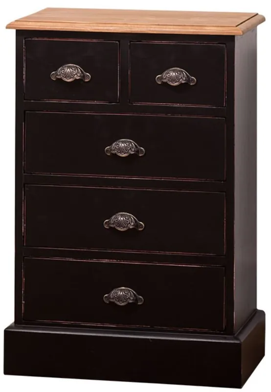 Zertifiziert Casa Padrino country house style bedroom chest antique style black / natural 51 x 30 x H. 74 cm - Country House Style Bedroom Furniture