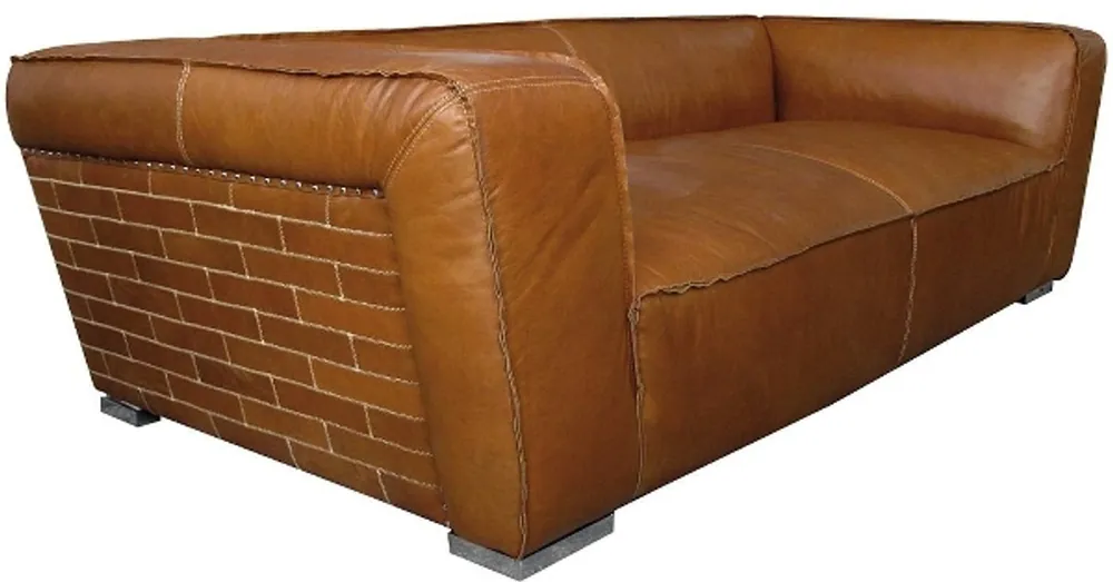 Angebot Casa Padrino luxury sofa columbia brown 228 x 112 x H. 67 cm - Genuine Leather Furniture