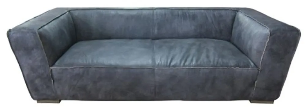 Casa Padrino luxury sofa titanium gray 228 x 112 x H. 67 cm - Genuine leather living room furniture Schneller Versand