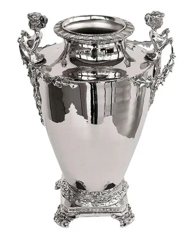 Casa Padrino Luxury Vase Angel Silver 28 cm - 28 cm - H. 39 cm - Hotel Decoration - Luxury Flower Vessel Direkt Vom Hersteller