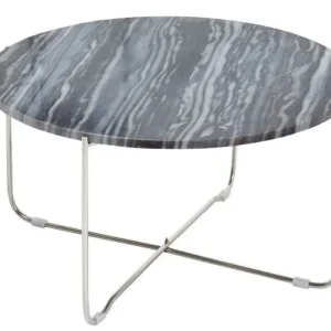 Neue Kollektion Casa Padrino designer side table with marble top Ø 60 cm Gray / Silver H. 33 cm - unique