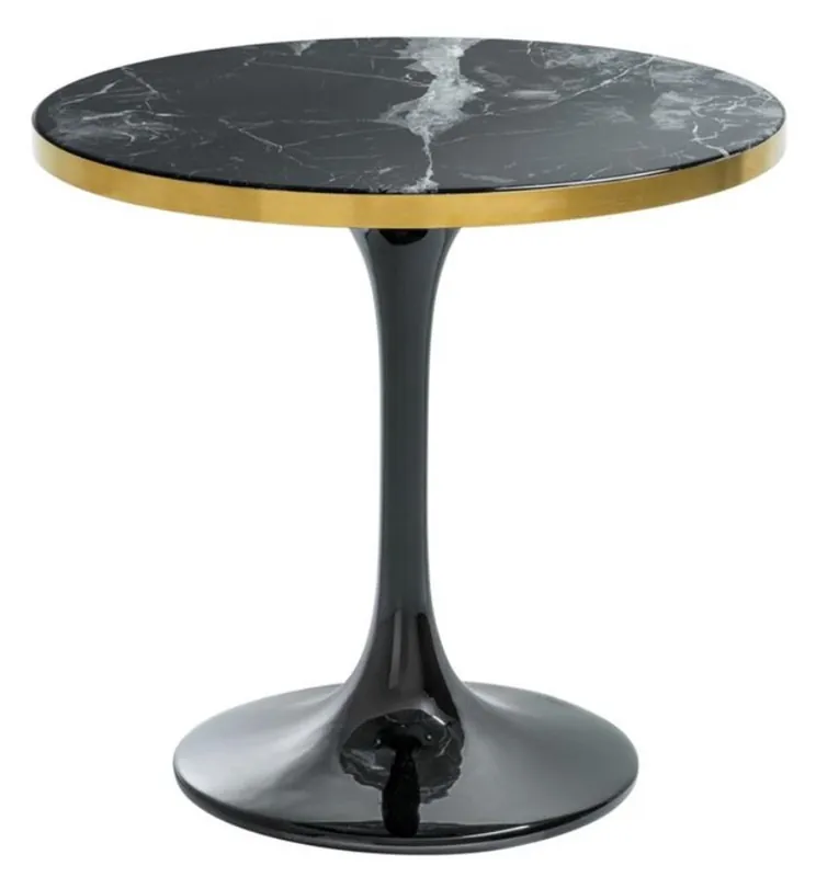 Casa Padrino luxury side table black / brass Ø 55 x H. 52.5 cm - Luxury Collection Sonderaktion