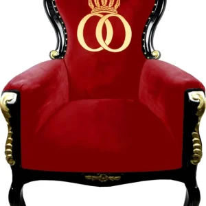 Preis Gesenkt Pompöös by Casa Padrino luxury baroque armchair Bergere red / black / gold with gold crown - Pompöös baroque armchair designed by Harald Glööckler
