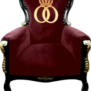 Top-Seller Pompöös by Casa Padrino luxury baroque armchair Bergere burgundy / black / gold with gold crown - Pompöös baroque armchair designed by Harald Glööckler