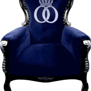 Wochenendangebot Pompöös by Casa Padrino luxury baroque armchair Bergere blue / black / silver - Pompöös baroque armchair designed by Harald Glööckler