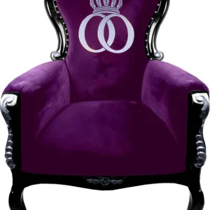 Pompöös by Casa Padrino luxury baroque armchair Bergere purple / black / silver - Pompöös baroque armchair designed by Harald Glööckler Knallerangebot