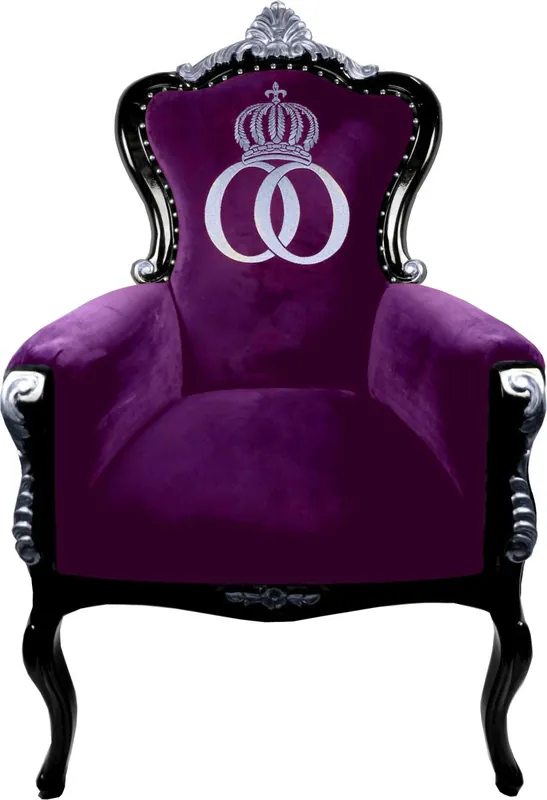 Pompöös by Casa Padrino luxury baroque armchair Bergere purple / black / silver - Pompöös baroque armchair designed by Harald Glööckler Knallerangebot