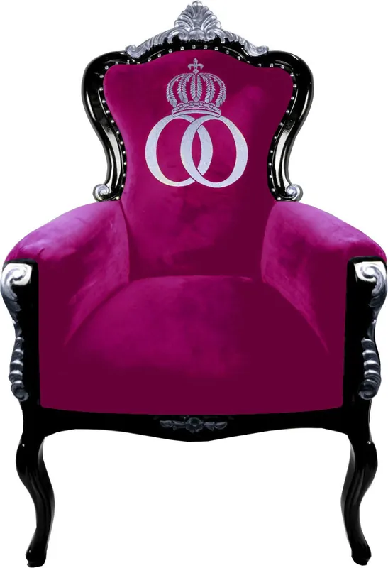 Schneller Versand Pompöös by Casa Padrino luxury baroque armchair Bergere pink / black / silver - Pompöös baroque armchair designed by Harald Glööckler