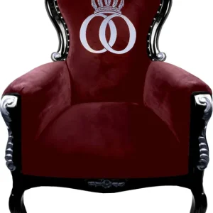 Pompöös by Casa Padrino luxury baroque armchair Bergere burgundy / black / silver - Pompöös baroque armchair designed by Harald Glööckler Sofort Bestellen