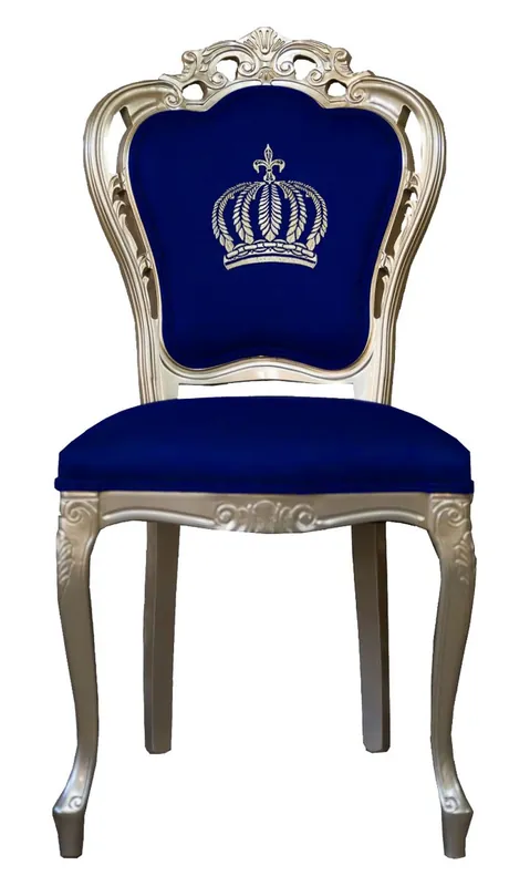 Pompöös by Casa Padrino luxury baroque dining chair blue / gold - Pompöös baroque chair designed by Harald Glööckler Sonderaktion