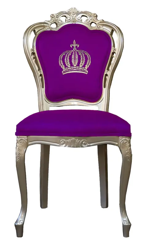 Preiswert Pompöös by Casa Padrino luxury baroque dining chair purple / gold - Pompöös baroque chair designed by Harald Glööckler