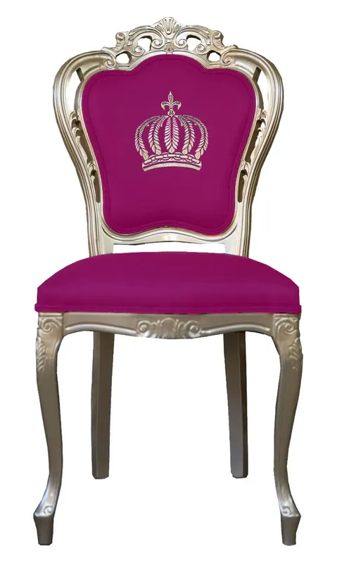Pompöös by Casa Padrino luxury baroque dining chair pink / gold - Pompöös baroque chair designed by Harald Glööckler Finale Aktion
