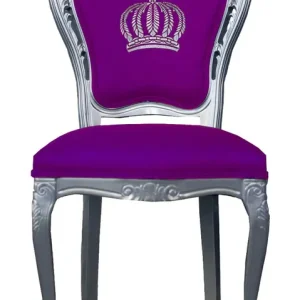 Markenprodukt Pompöös by Casa Padrino luxury baroque dining chair purple / silver - Pompöös baroque chair designed by Harald Glööckler