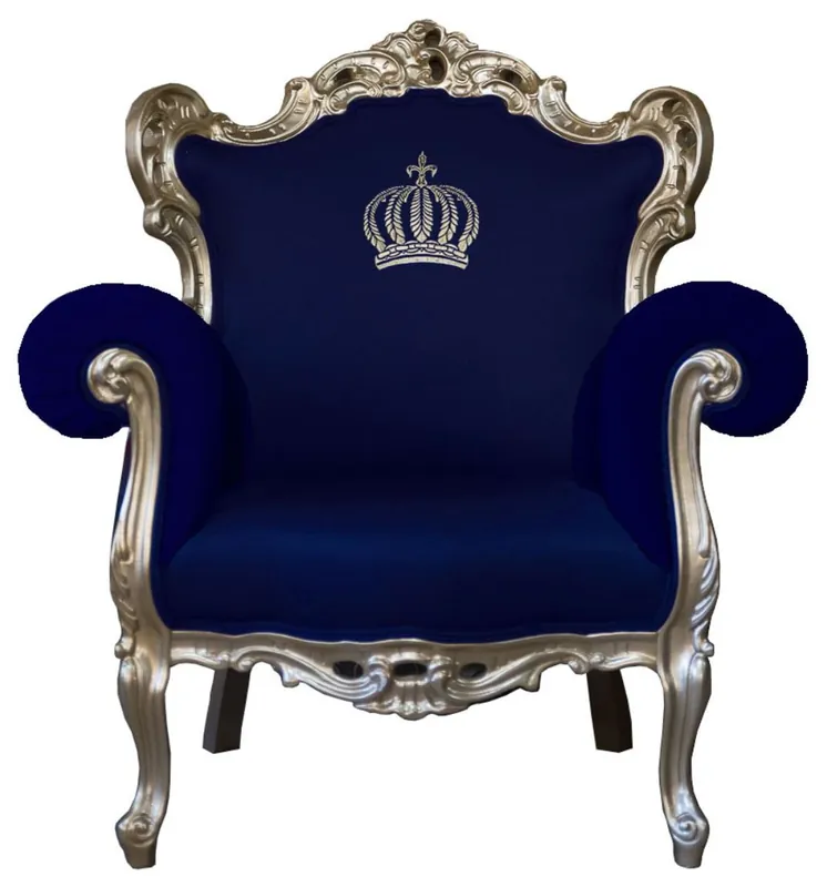 Preis Gesenkt Pompöös by Casa Padrino luxury baroque armchair blue / gold - Pompöös baroque armchair designed by Harald Glööckler