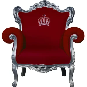Versand Am Gleichen Tag Pompöös by Casa Padrino luxury baroque armchair red / silver - Pompöös baroque armchair designed by Harald Glööckler