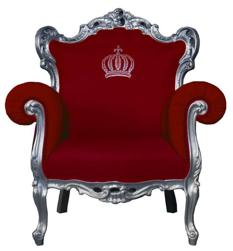 Versand Am Gleichen Tag Pompöös by Casa Padrino luxury baroque armchair red / silver - Pompöös baroque armchair designed by Harald Glööckler