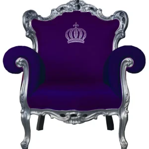 Pompöös by Casa Padrino luxury baroque armchair purple / silver - Pompöös baroque armchair designed by Harald Glööckler Ausverkauf