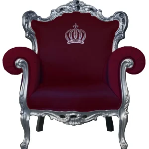 Pompöös by Casa Padrino luxury baroque armchair burgundy / silver - Pompöös baroque armchair designed by Harald Glööckler Nur Für Kurze Zeit