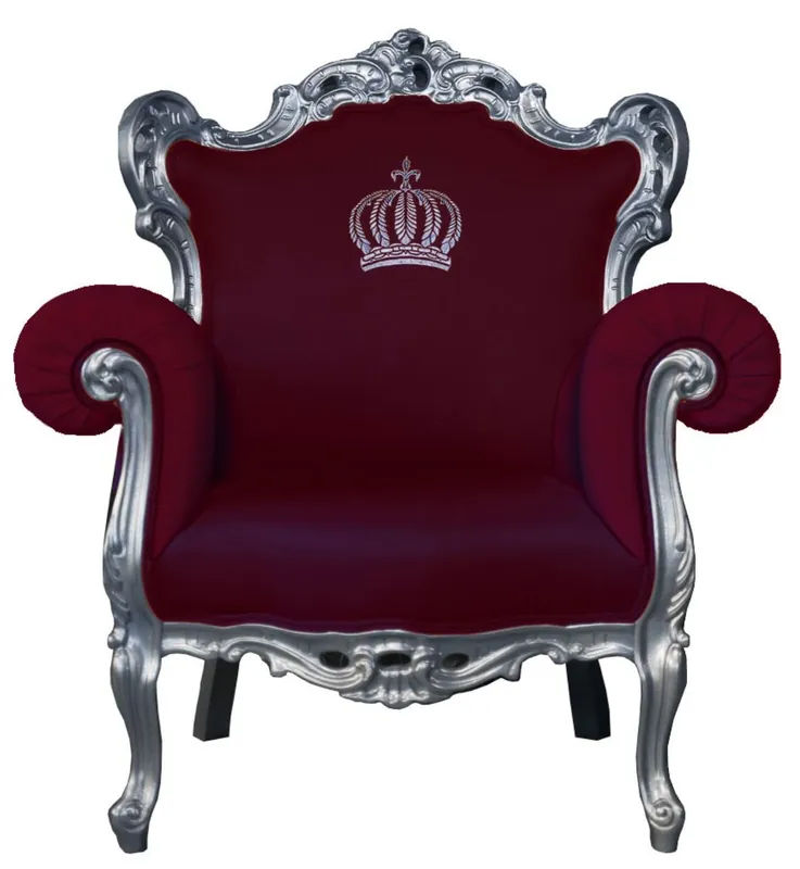 Pompöös by Casa Padrino luxury baroque armchair burgundy / silver - Pompöös baroque armchair designed by Harald Glööckler Nur Für Kurze Zeit