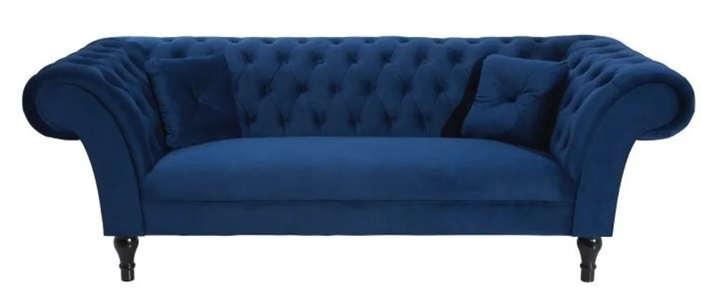 Casa Padrino Chesterfield Sofa in Blue 225 x 90 x H 79 cm - Designer Chesterfield Sofa Nur Heute