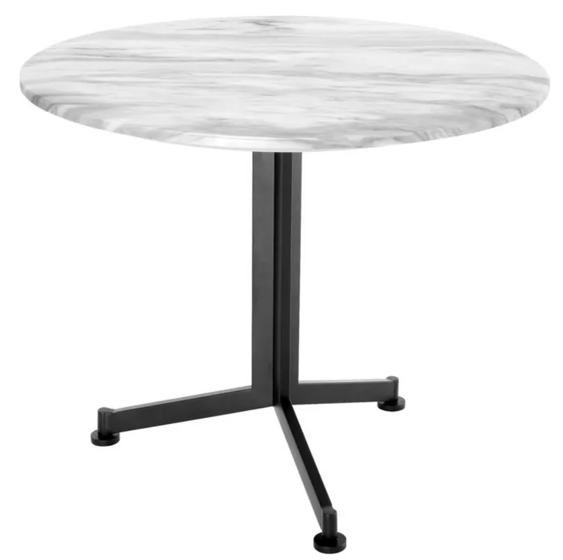 Casa Padrino luxury side table white / black Ø 65 x H. 54 cm - Living Room Furniture Nur Heute