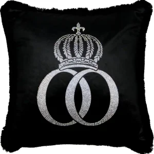 Top-Angebot Harald Glööckler Luxury Cushion Pompöös by Casa Padrino Black / Silver Crown Deluxe with rhinestones