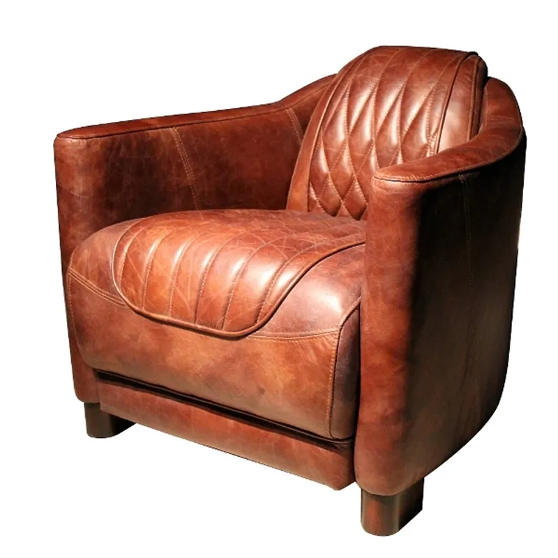 Billig Casa Padrino genuine leather living room armchair vintage brown 73 x 85 x H. 72 cm - Luxury Collection