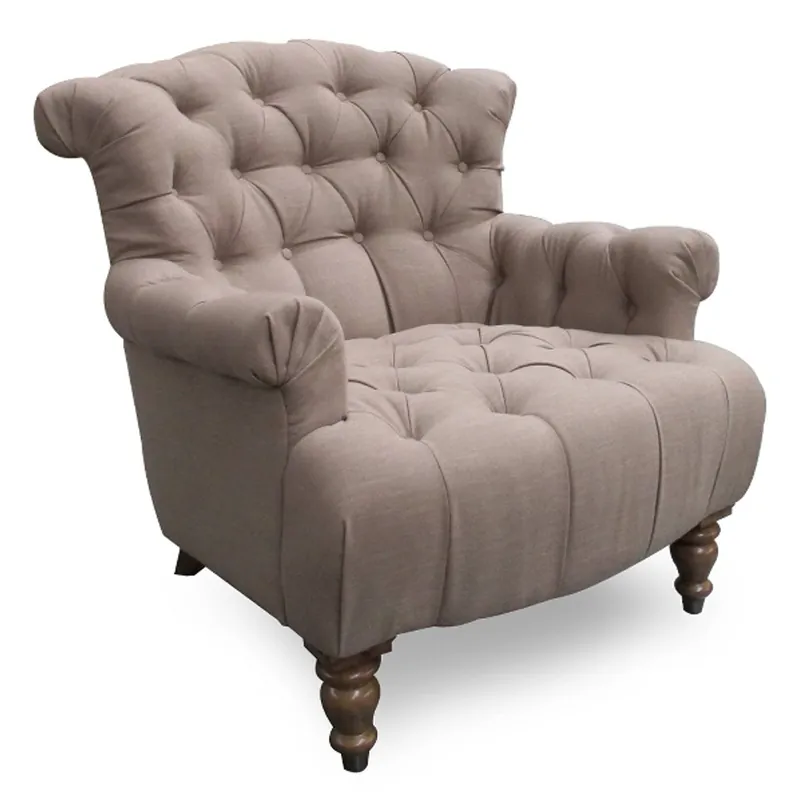 Casa Padrino Chesterfield Lounge Armchair Taupe 105 x 90 x H. 96 cm - Luxury Living Room Armchair Highlight